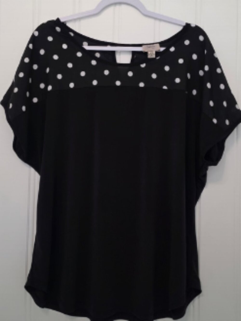 Espresso Plus Black Polka Dot Blouse - Size 2X